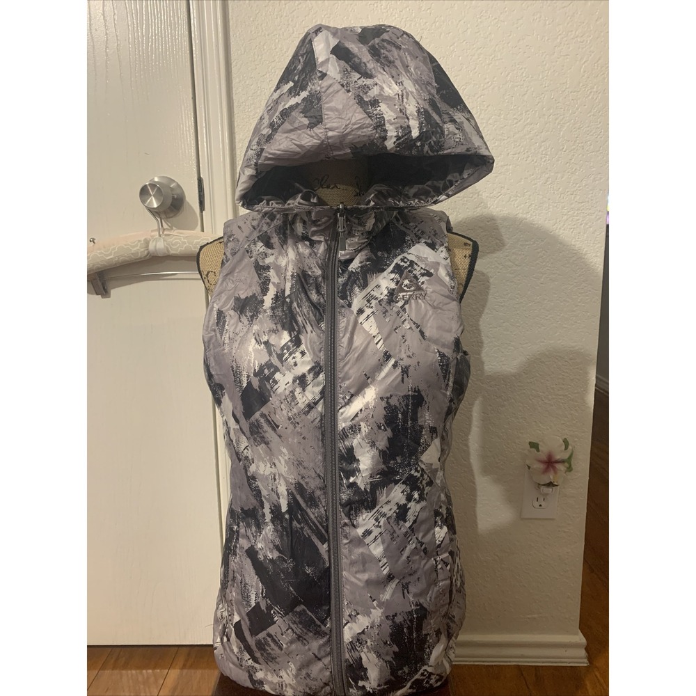 gerry womens riversible down sleeveless jacket hooded packable nwot